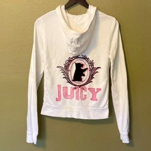 Juicy Couture Zip Up Tracksuit Hoodie White